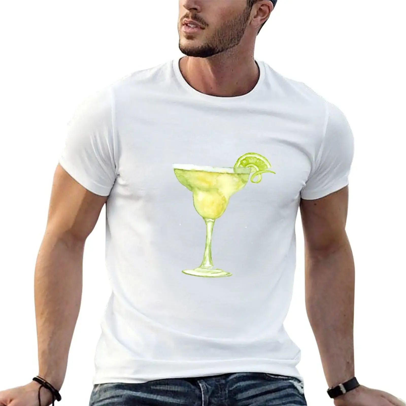 Margarita Watercolour Cocktail T-Shirt Thanksgiving Casual Tee