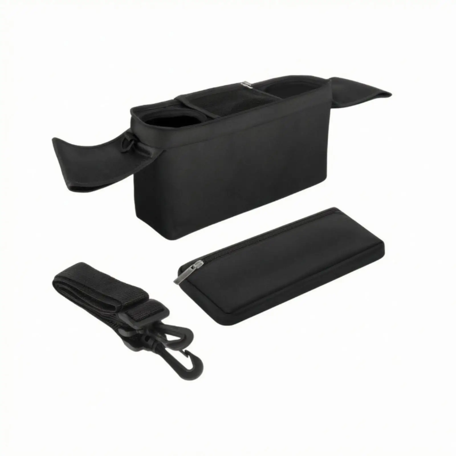 Pushchair Handle Organizer Bag | Structured boxy shape, Zippered Pocket, pushchair Organizer Bag, for infant Outings