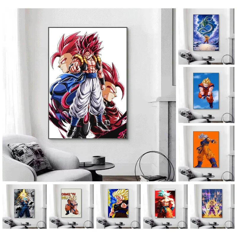 5D DIY Frameless Diamond Painting Anime Dragon Ball Goku Super Saiyan Character Mosaic Wall Art Home Decoration