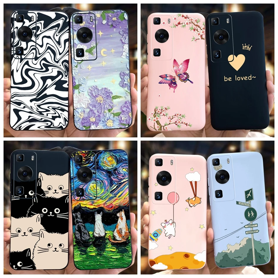 For Huawei P60 Case For Huawei P60 Pro Cover Fashion Flower Soft Silicone Phone Case For Huawei P60 Art Coque P 60 P60Pro Fundas