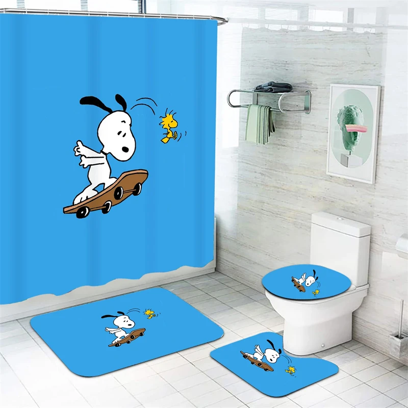 Snoopy Shower Curtain Waterproof, Splash-proof and Corrosion-resistant Bathroom Dedicated Bathroom Full Set Luxury Set