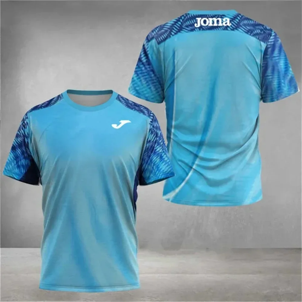 Camiseta JOMA para hombre con estampado 3D - Ropa deportiva de fútbol transpirable de secado rápido para verano, para entrenamiento y fitness al aire libre