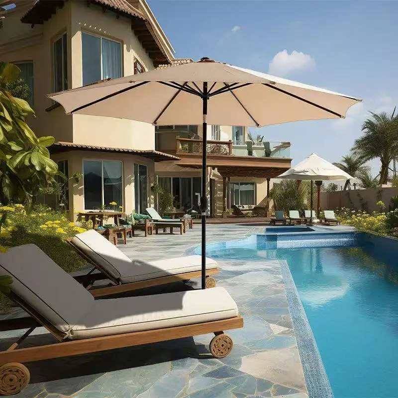 Customize Contemporary Style Premium Handcrafted Lightweight Sun Beach Pool Parasols Hotel Villa Big Pool Outdoor Furniture