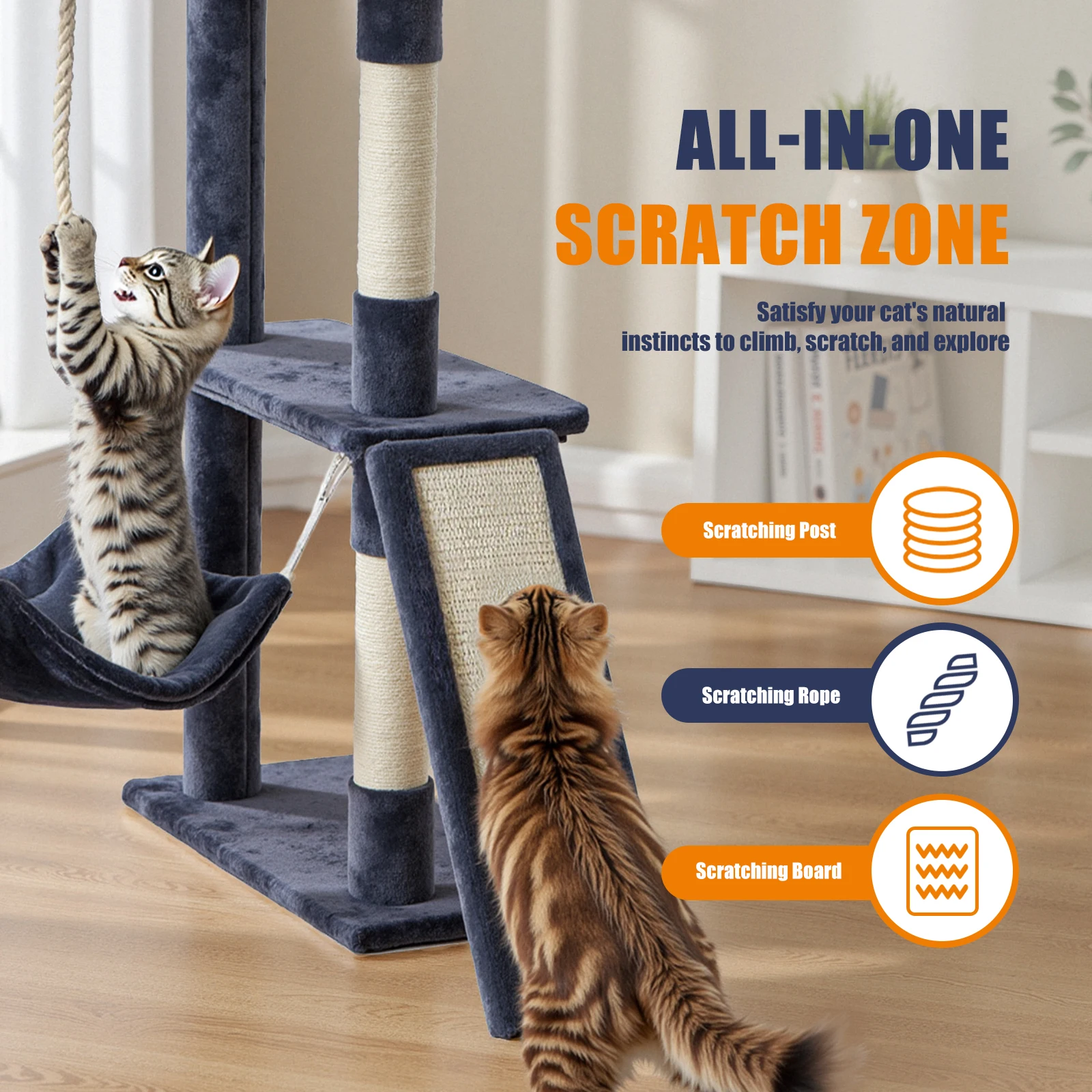 Árbol para Gatos JHK de 63 Pul - Cat Scratching Post Sisal Tree Tower reseña y precio