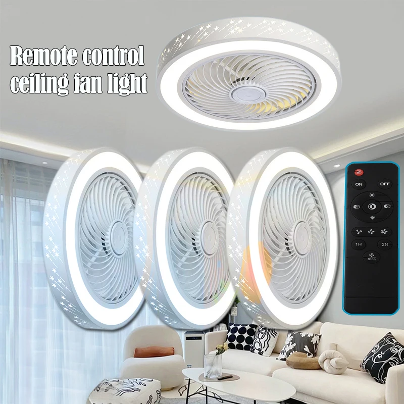 Led Ceiling Fan Lighting Chandelier Circulator Appliance With 360 Degree Powerful Living Room Silent House Lamp For Sleeping