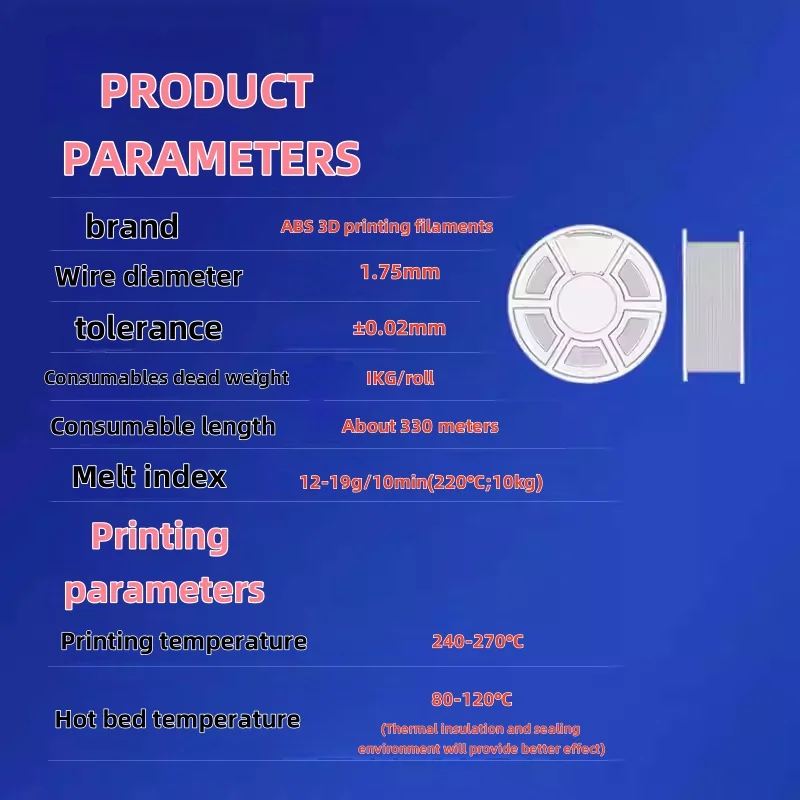 1pc/2pcs/4pcs 3D Printer Filament ABS 1.75mm 1kg/2.2lb ABS plastic Consumables Material for 3D Printer and 3D Pen ABS Filament