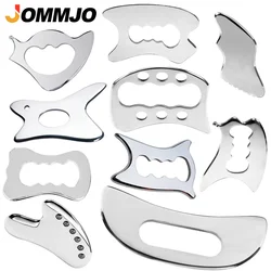 Professional Gua Sha Massage Tools, Stainless Steel Guasha Tool,Manual Massage Sticks for Jawline Sculpting & Puffiness Reducing