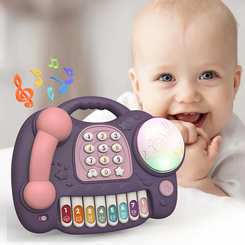 Baby Toys 13-24 Months Musical Piano Girls Mobile Phone Music Toy for Children 1 Year Kids Educational Phone Toy Birthday Gifts