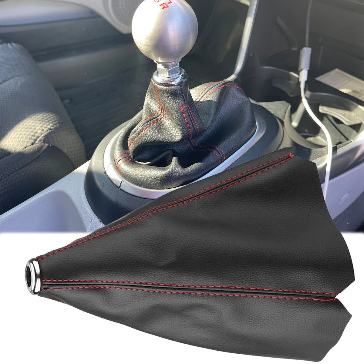 Gear Stick Cover For Honda CR-Z Shift Boot Car Shift Knob Cover Leather Gear Shifter Boot Dust Cover Gear Gaiter Cover Black