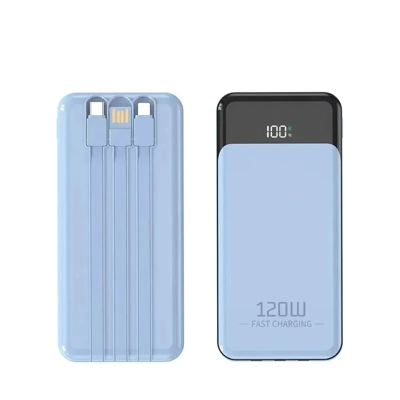 For IPhonei 20000mAh Convenient 120W Built-in Three Wire Suitable Large Capacity Super Fast Charging Mobile Power Bank