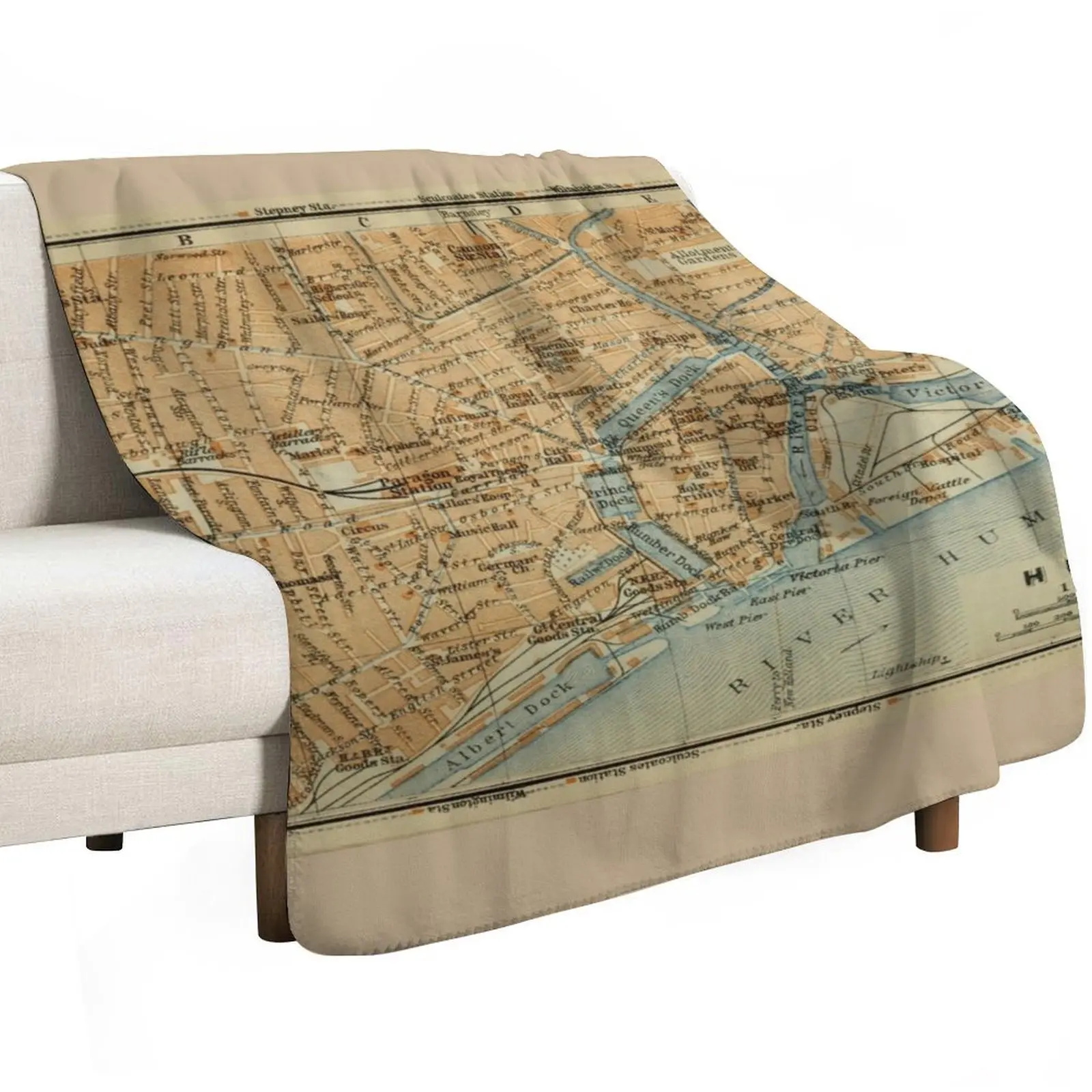 Vintage Hull England Map (1910) Throw Blanket Comforter Summer for sofa Hairys Decorative Beds Blankets