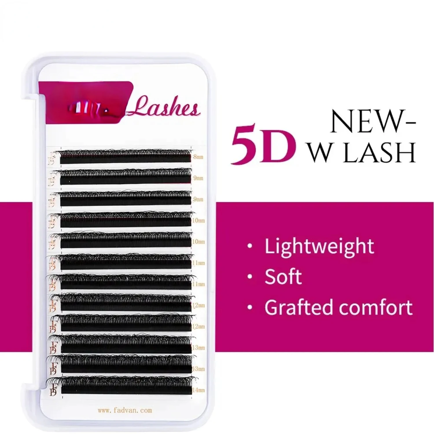 5D W Shaped Eyelash Extensions 0.07 D Natural Faux Mink Lashes Soft Professional Premade Volume Fan Eyelashes