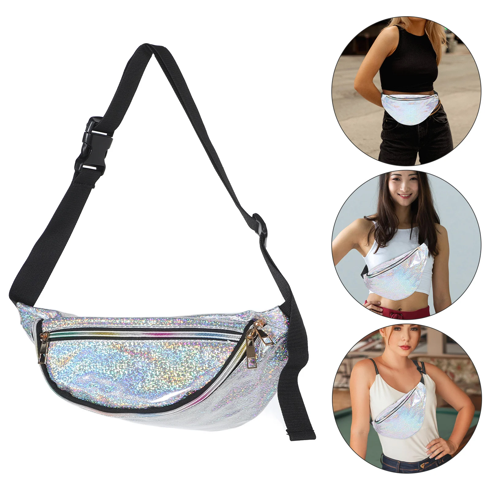 حقيبة خصر رياضية من البولي يوريثان، حقيبة جري خارجية، حزام قابل للتعديل، حقيبة كتف كروس للنساء، حقيبة خصر محمولة للسفر