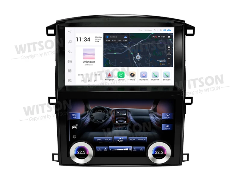 Car Radio CarPlay 10''+10'' Two Screen in one For Toyota Land Cruiser 100 GX LC100 Lexus LX470 2002-2007 Multimedia Player