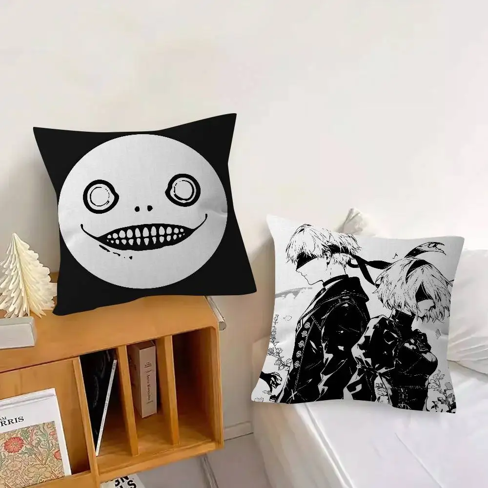 Cushion Cover Car Throw Pillow Case For Sofa Car Christmas Gift Anime Game Nier Automata