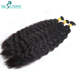 Bulk Human Hair For Braiding Wet And Wavy Double Drawn Curly Bulk Human Hair Bundles Wholesale No Weft Extensions Boho Braids