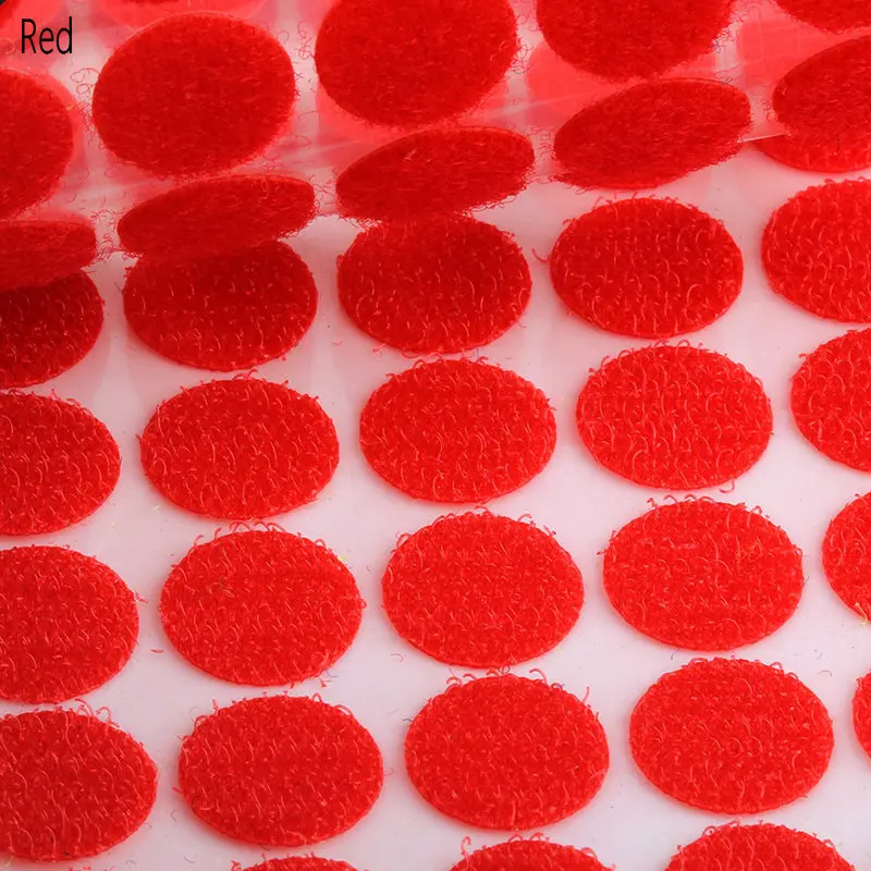 Self Adhesive Fastener Tape Round backing 10mm-30mm color sticker DIY Hook-and-loop straps label Paste the clasp Adhesive
