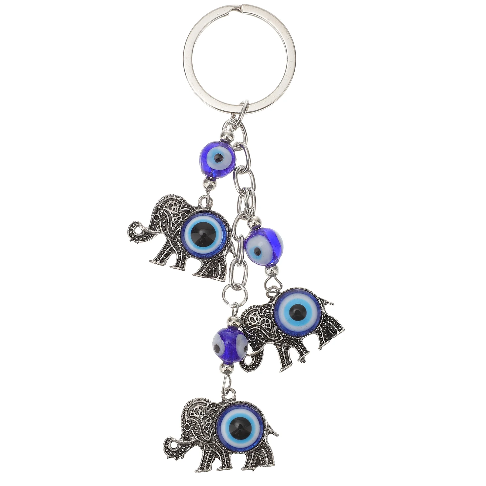 Key Chain Evil Eye Keychain Ring Rings Turkish Blue Chains Elephant Car Pendant Decoration Bag Charm Man