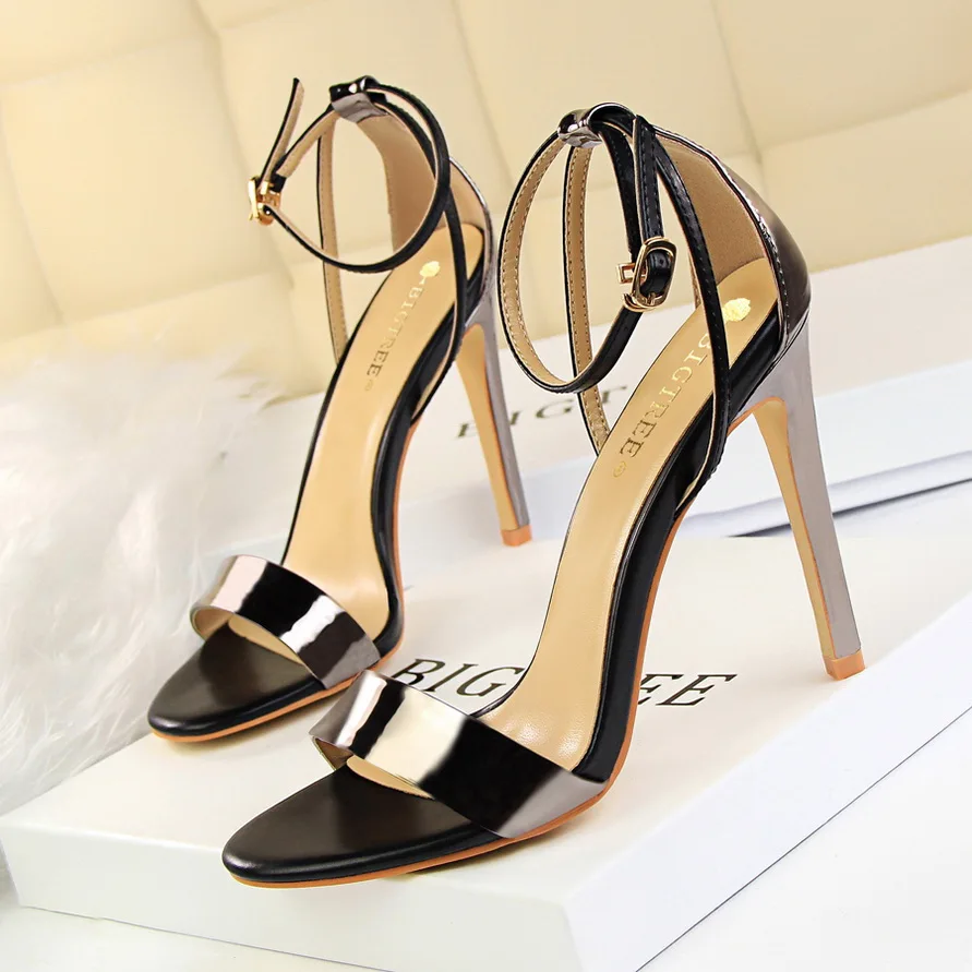 

BIGTREE Summer Women 11cm High Heels Sandals Fetish Extreme High Heels Open Toe Prom Sandals Lady Wedding Bridal Gladiator Shoes