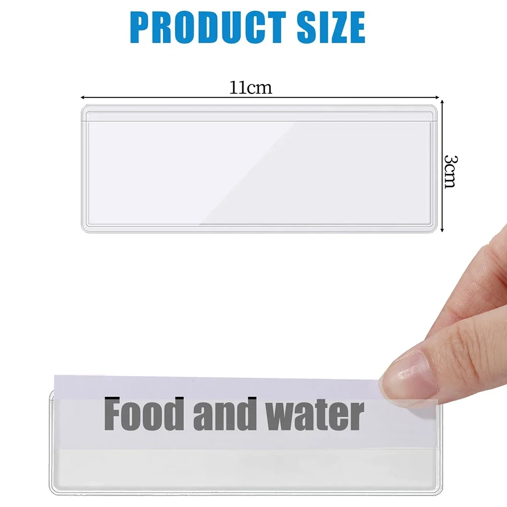 32/4Pcs Self Adhesive Label Holders Shelf Tag Index Card Pockets Plastic Peel Stick Tag for Bookshelf Library Mailbox Office