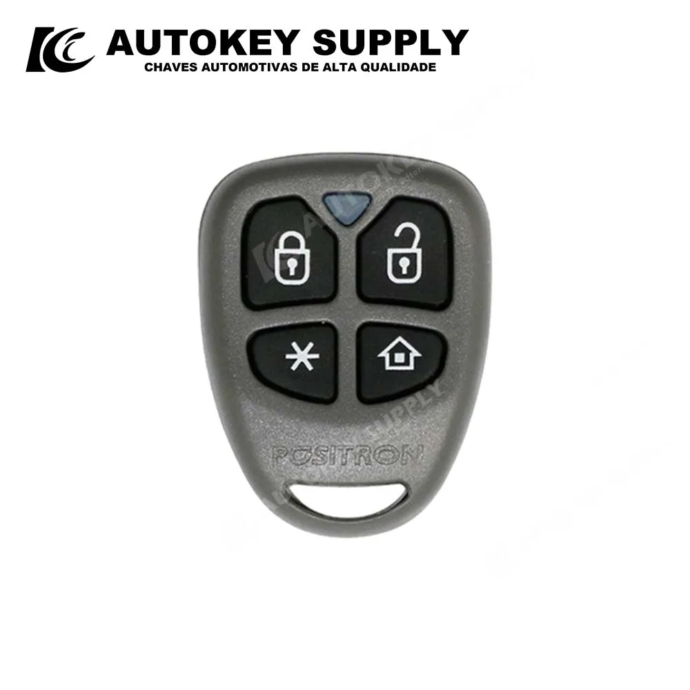 AutokeySupply AKBPS122 DP47 Shell Grey Burglar Alarm 4 Button Control With Battery Clip For Positron Flex