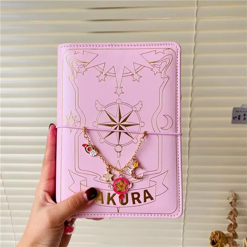 Japanese Sakura Pink Red Purple Anime Loose-leaf Notebook Kawaii Travel Journal Handbook Spiral A6 Cute Diary Planner Organizer