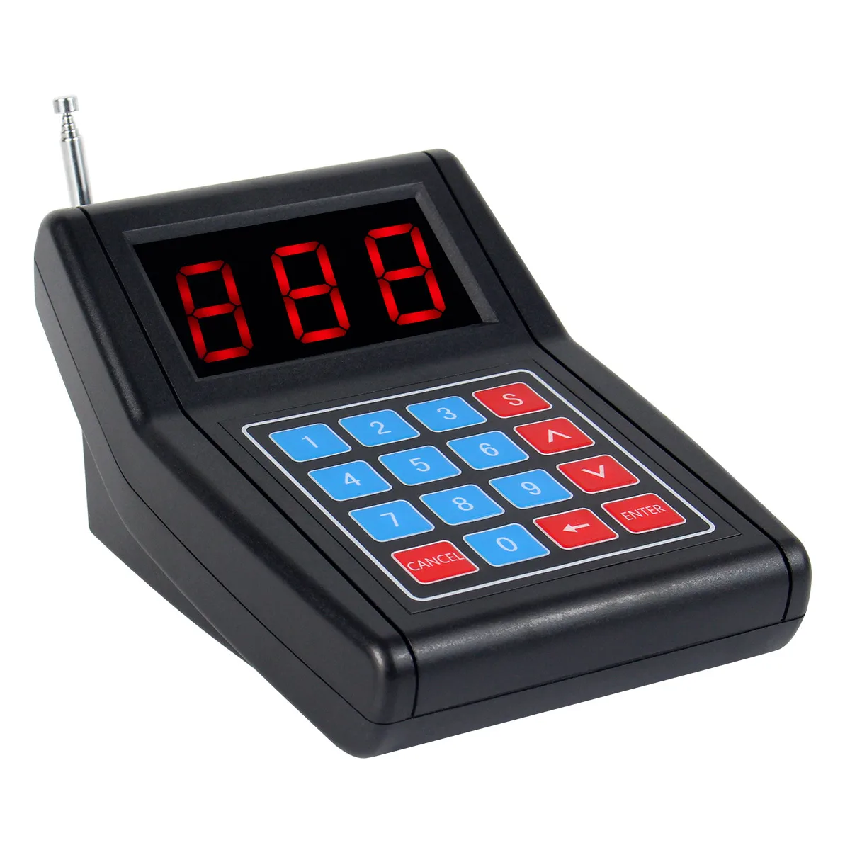 Round Restaurant Wireless pager Queuing System with 1 Transmitter 20 Coaster Pagers for Clinic Church Cafe TD175 SU-668 SU668