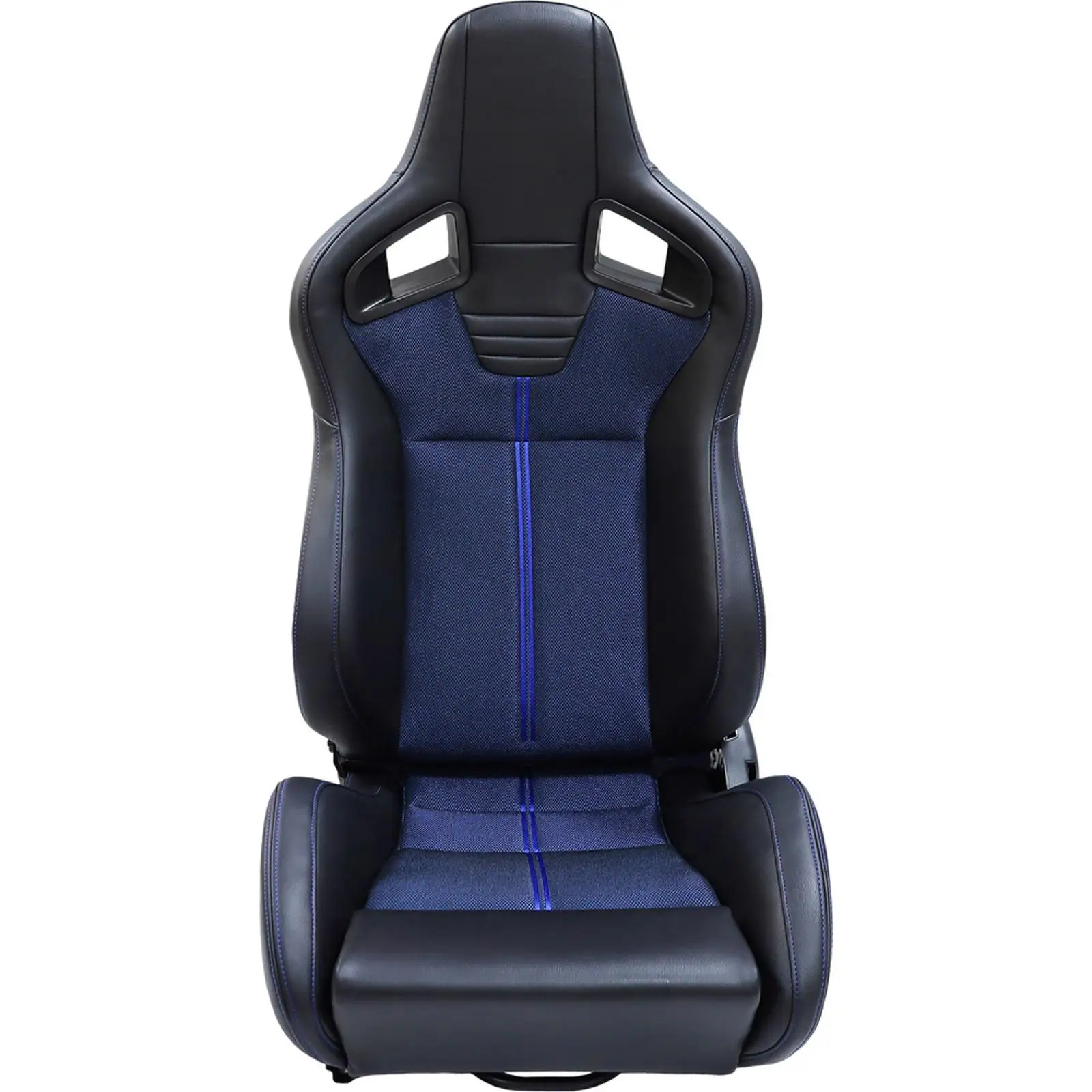 Sedile Auto Universale in Memory Foam, Design Ergonomico a Guscio, Blu con Barra Verticale Ricamata per Upgrade Auto