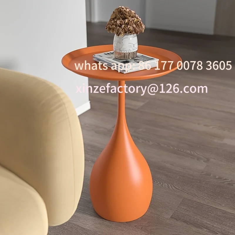 

Customizable 1pc Sofa Side Small Round Table, Tea Table, Light Luxury Mini Minimalist Bed Small Round Mobile Tea Table
