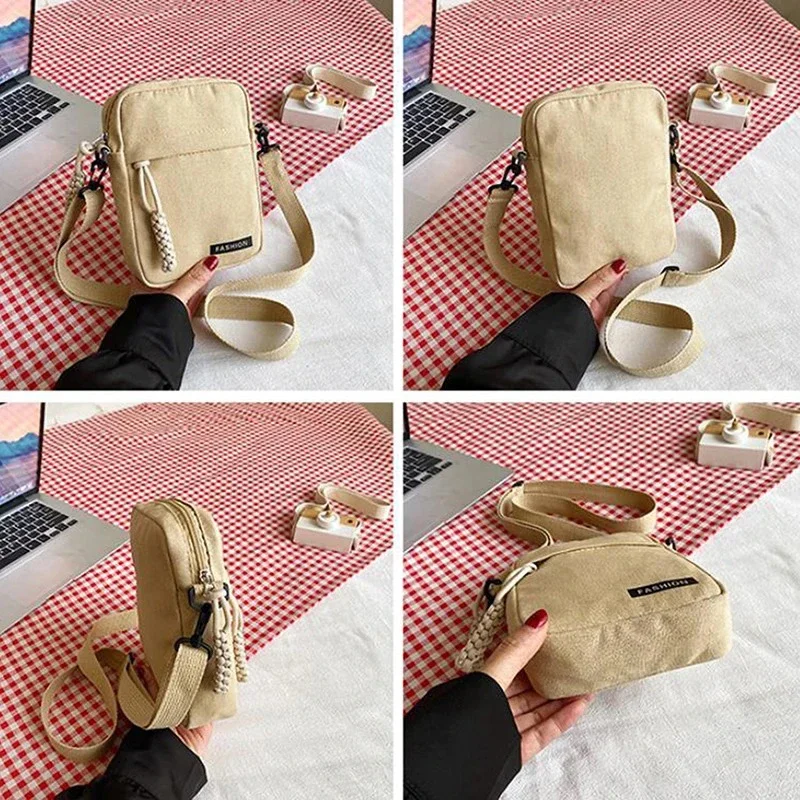 حقيبة كروس قماشية متعددة الوظائف حقيبة نسائية عصرية، حقيبة كتف رياضية كاجوال صغيرة للطلاب