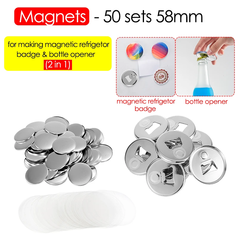 50/100PCS 25-75mm Magneet Koelkast Badge Pin Button Maker Onderdelen DIY Badge Button Pins voor kunst Ambachten Maken Koelkast Badges Set
