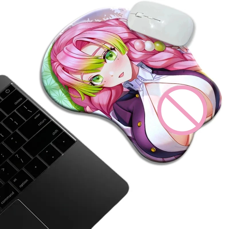 Blister Packed Kanroji Mitsuri  Oppai Mouse Pad Anime Desk Mat Gamer Gaming MousePad with Wrist Rest