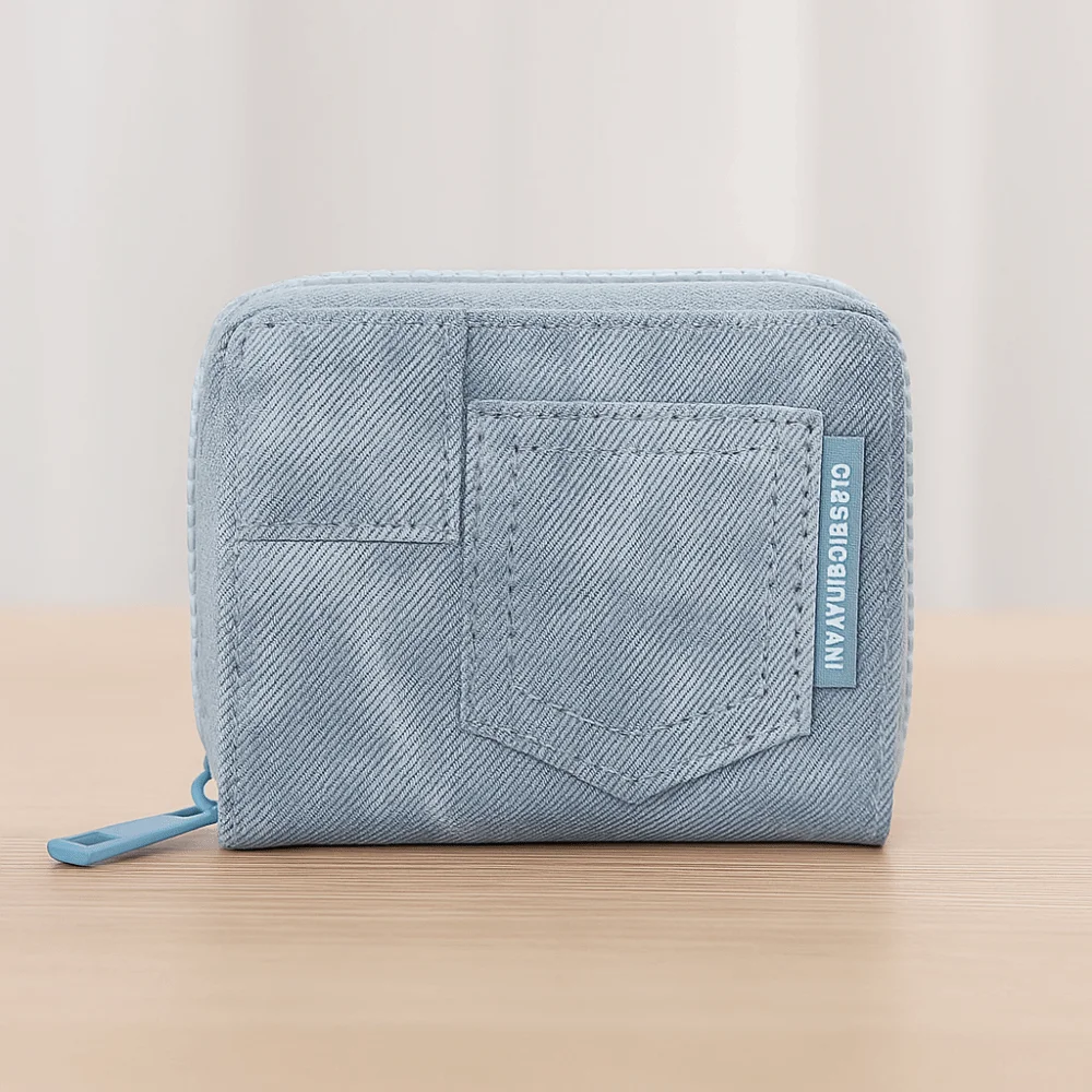 

Fashion Multiple Slots Cowboy Short Wallet Retro Money Clip Mini Coin Purse Korean Style Pocket Purse Women Clutch Bag Shopping