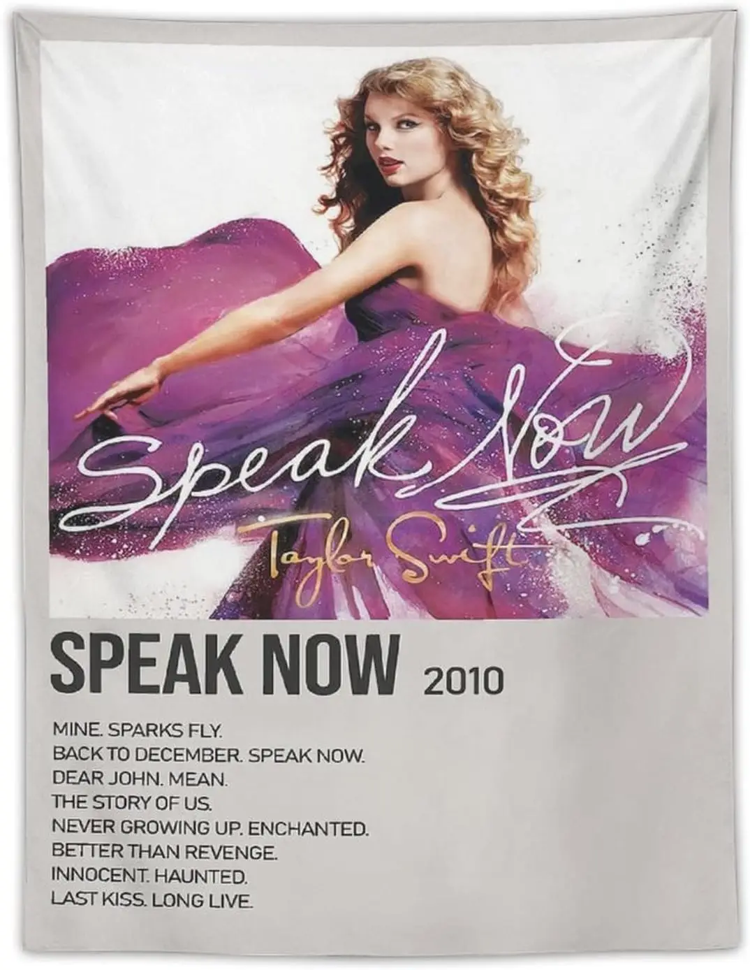 Speak Now Music Album Tapestry Polyester Wall Art Tapestry Decorative Bedroom Modern Home Wall Hanging Tapestry Wall Decoration