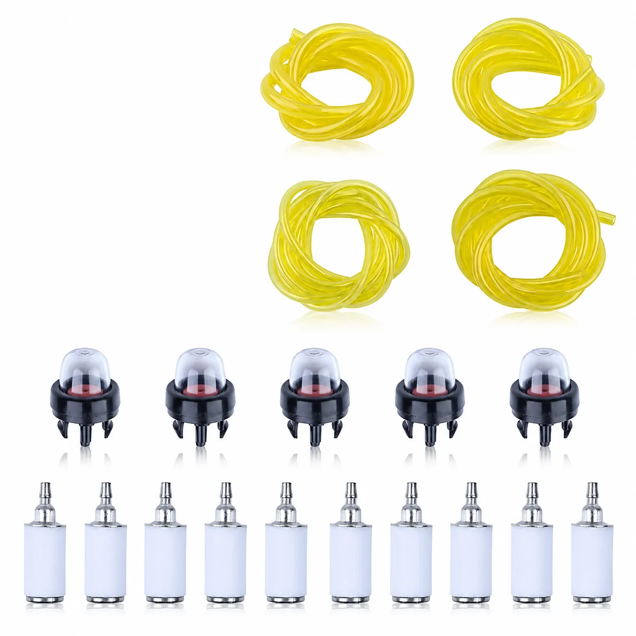 4 Size Fuel Line Hose Primer Bulb Fuel Filter Kit, For Poulan 35879158 35879558 Craftsman Husqvarna RYOBI 188-512 530047721