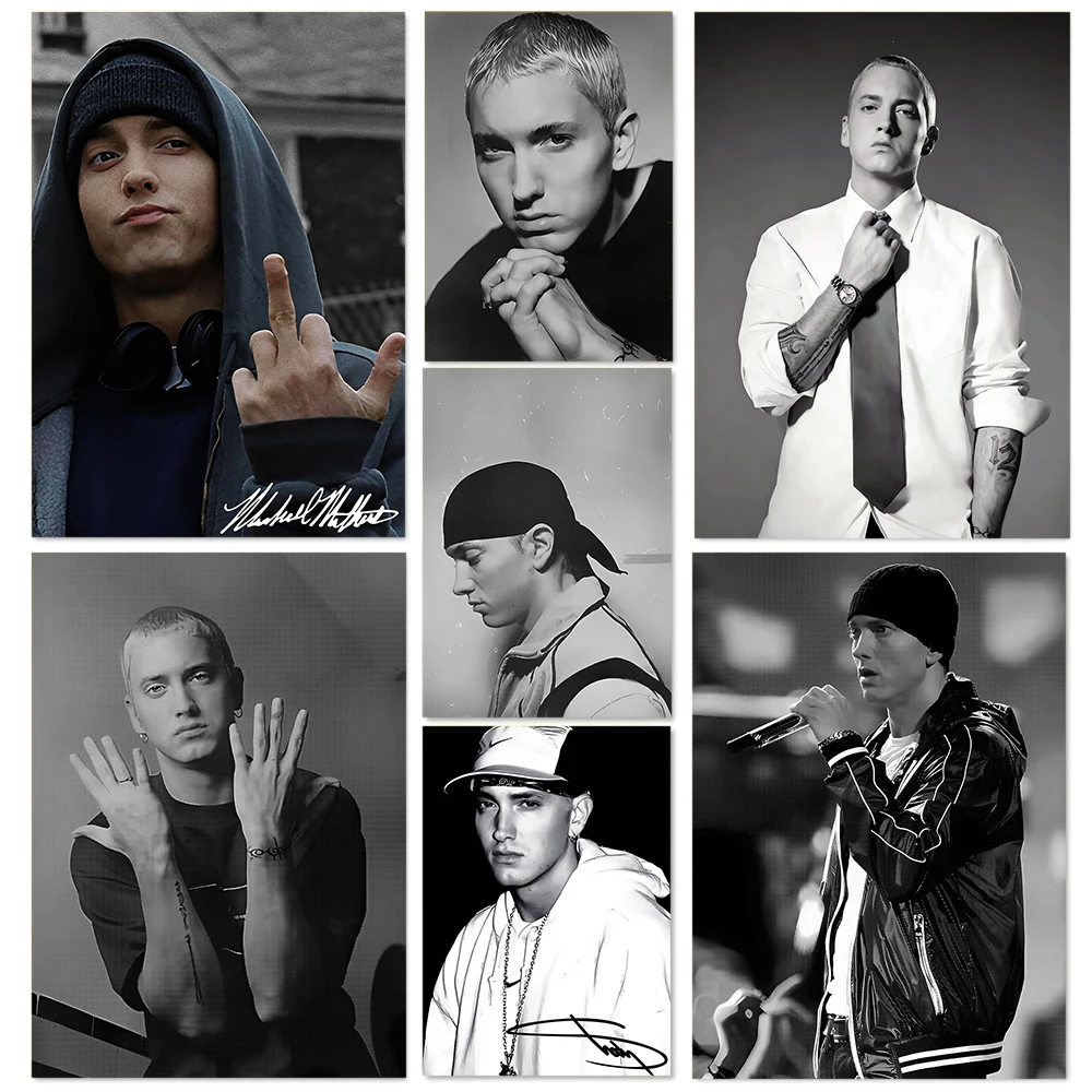 Modern Fashion Rapper Eminem Handsome Posters And Prints Canvas Painting Music Star Wall Art Picture for Bedroom Home Decoration
