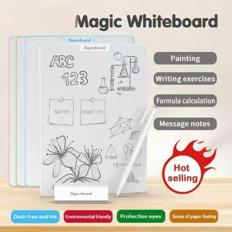 ink-free-writing-smart-board-students'-draft-tablet-magnetic-business-office-message-board-note-sticker-live-room-prompt-board