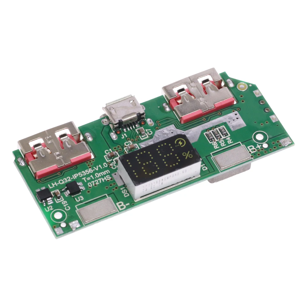 Type-C Micro-USB Double Port 5V 3A Lithium Battery Digital Display Fast Charging Module IP5356 QC3.0 2.0 PD3.0 PD2.0/AFC/FCP