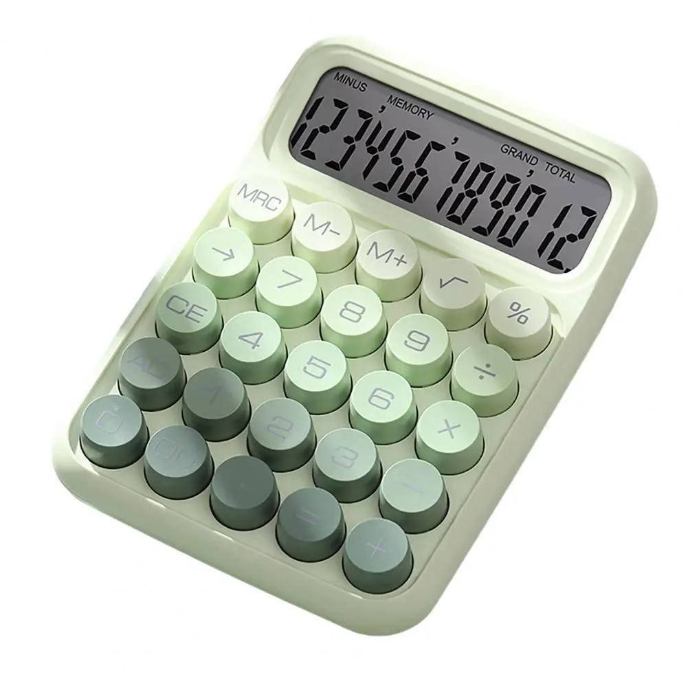 Calculadora de máquina de escribir Retro, calculadora mecánica de Color degradado Vintage con pantalla Lcd para el hogar y la Oficina, 12 unidades