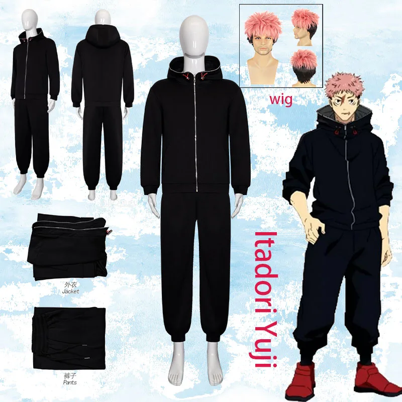 

WHH Anime Itadori Yuji Cosplay Full set of anime cosplay clothing for hoodies Men Halloween role play