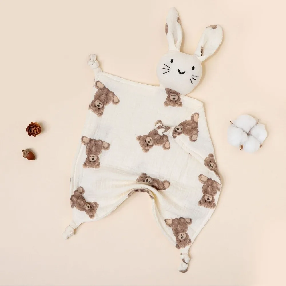 Cotton Muslin Muslin Comforter Blanket Printed Design Soft Material Cute Cat Sleep Multi-Function Newborn Size