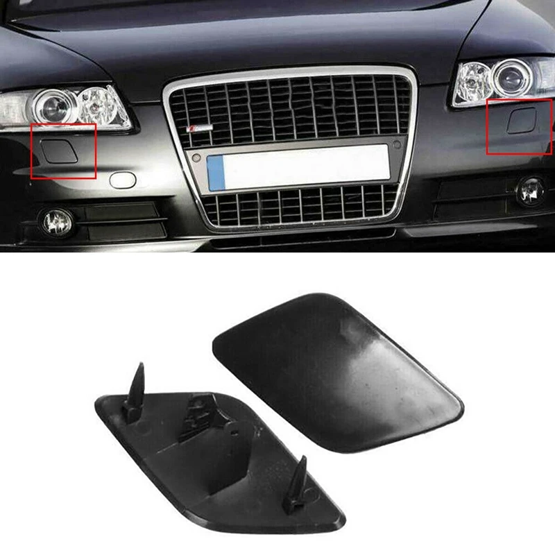 Front Bumper Headlight Washer Cover Unpainted 4F0955275 4F0955276 For  A6 C6 Quattro S6 2005-2008