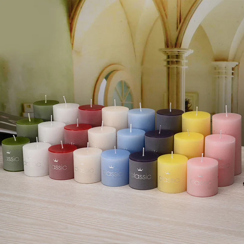 φ5cm Household Pillar Candles for Emergency 3 Sizes 8 Colors Optional Scented Candles Smokeless Candles for Praying Home Decor