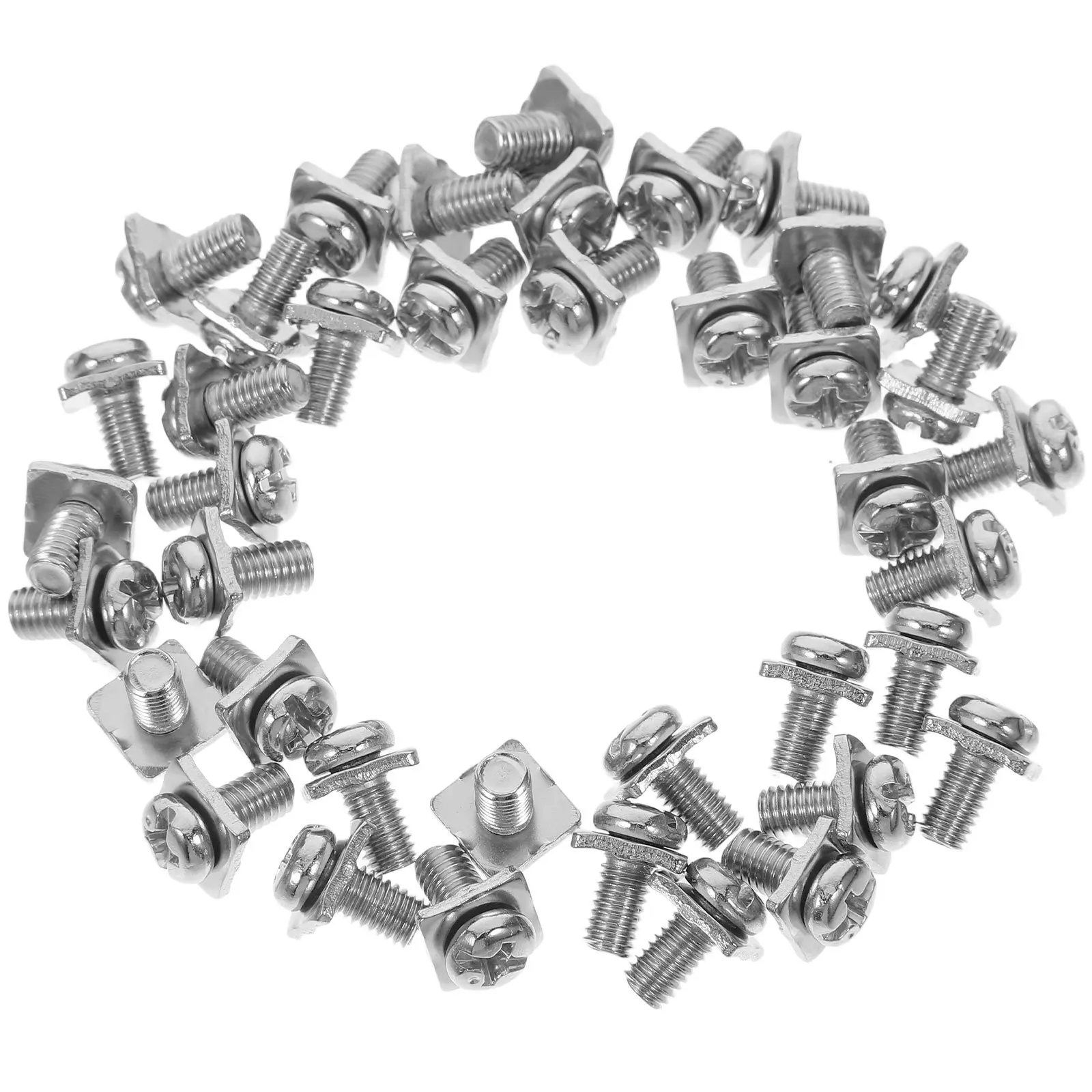 

40 set Square Washer Screw Carbon Steel Nickel Plated Terminal Block Fastener For Electrical Switches Instruments Amplifier