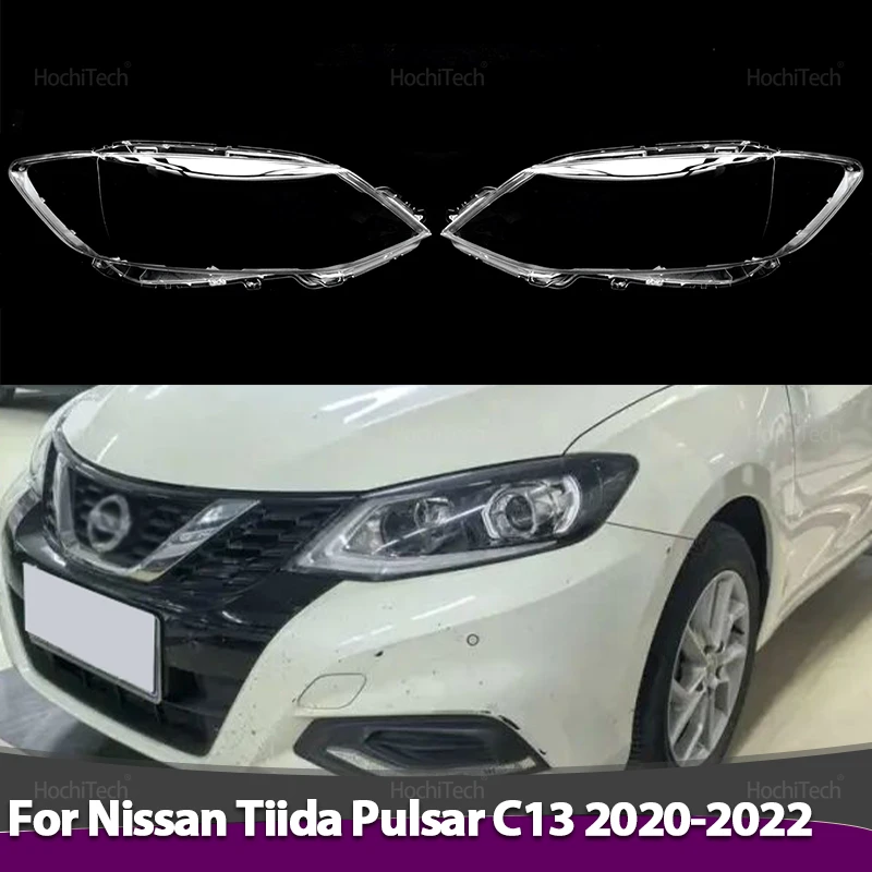 

Для Nissan Tiida Pulsar C13 2020 2021 2022, прозрачный корпус, передние фары, линза, стеклянная крышка, авто корпус