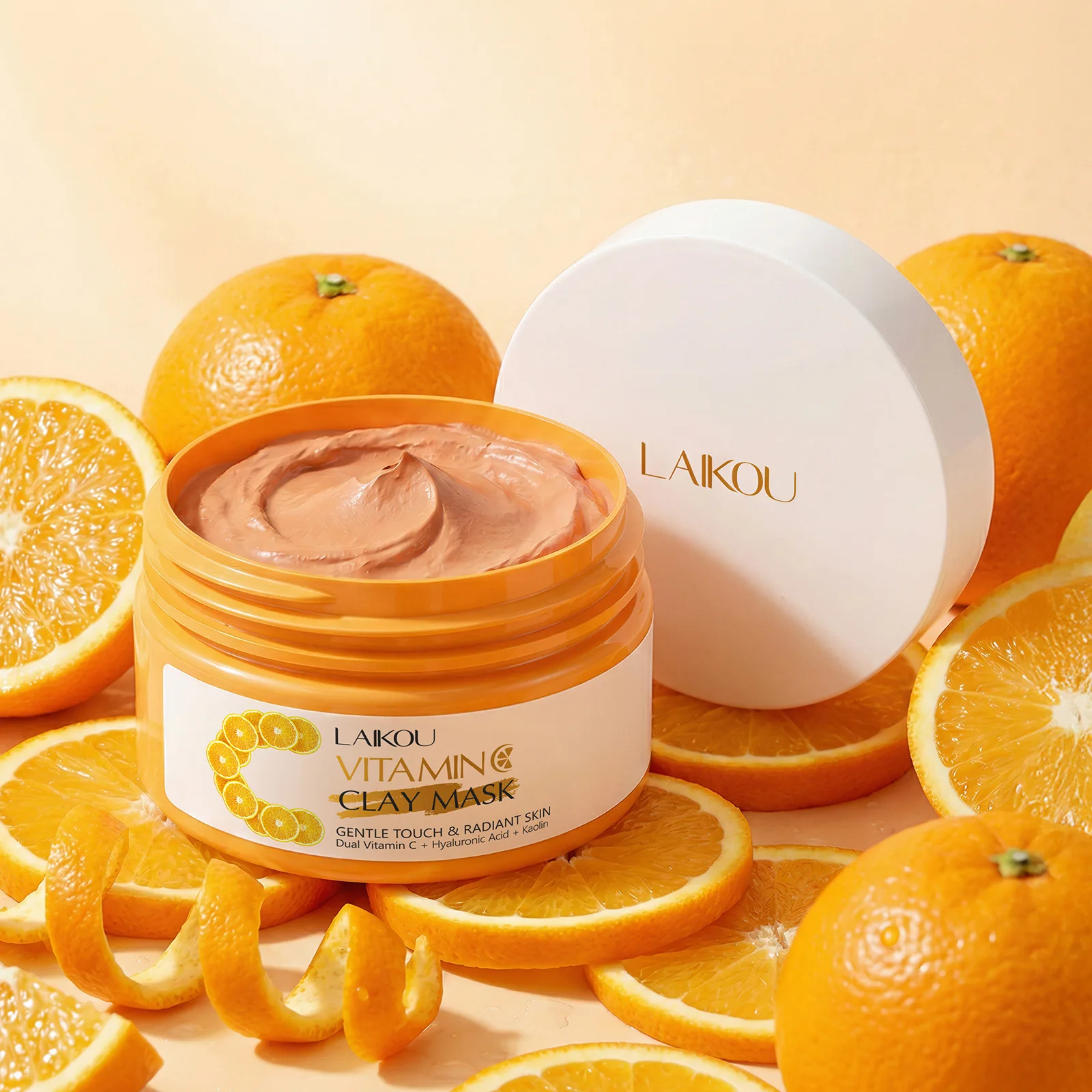 LAIKOU Vitamin C Clay Mask, Deep Pore Cleansing Mud Mask for Blackhead Removal, Hydrating Face Mask Skin Care 100g