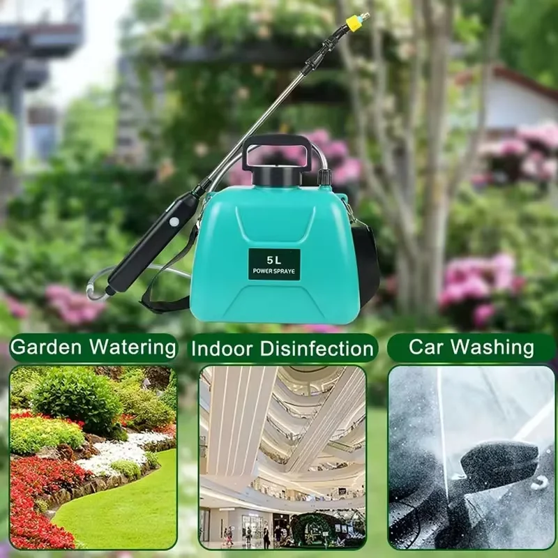 5L Portable Watering Can Sprayer, Shouleder Mounted Sprayer Garden Supplies Spray Gun, Flower Watering/Disinfecting/Spraying