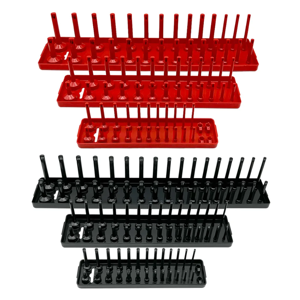 Multi-functional Plastic Socket Storage Rack for Metric & Imperial Sizes with Extra Long Rod for Household Use