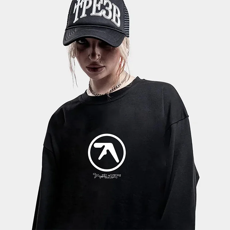 

Мужская и женская футболка Aphex Twin с длинным рукавом и принтом из хлопка с графическим принтом, большие корейские модные топы с длинными рукавами, футболки Y2k, уличная одежда