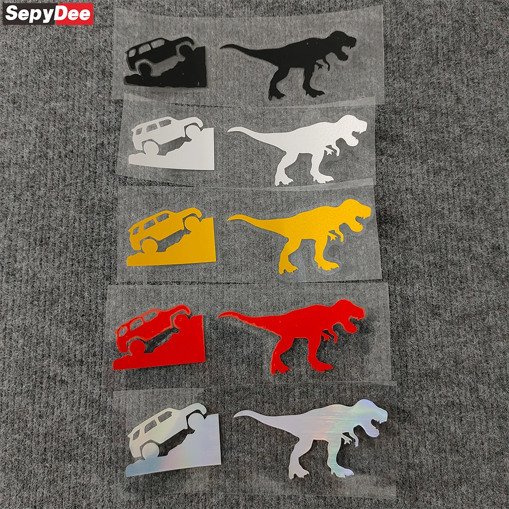 Car Window Windshield Silhouette Sticker T-Rex Easter Egg SUV Bumper Trunk Reflective Vinyl Decal For Toyota 4Runner Accessories